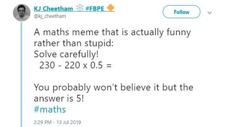 Math Equation Goes Viral Can You Solve This Using Bodmas Education Today News