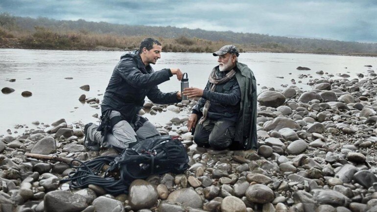 Image result for man vs wild modi