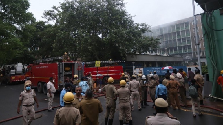 The fire broke out at the teaching block of the hospital on Saturday.