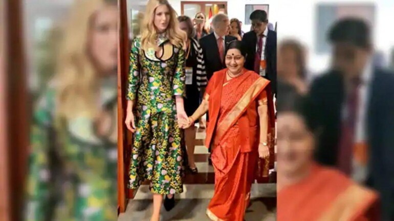 Ivanka Trump shared pictures from the times she met Sushma Swaraj and said she was a champion for women in India and across the globe and it was an honor to know her. (Photos: Twitter)