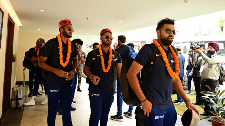 Indian team arrived in Dharamshala ahead of the first T20I against South Africa.