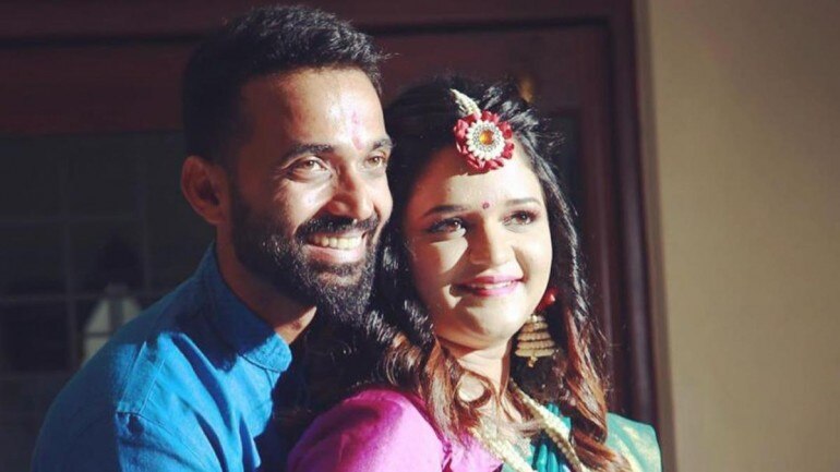 Ajinkya Rahane Ajinkaya Rahane with wife Radhika (Ajinkya Rahane Instagram Photo)