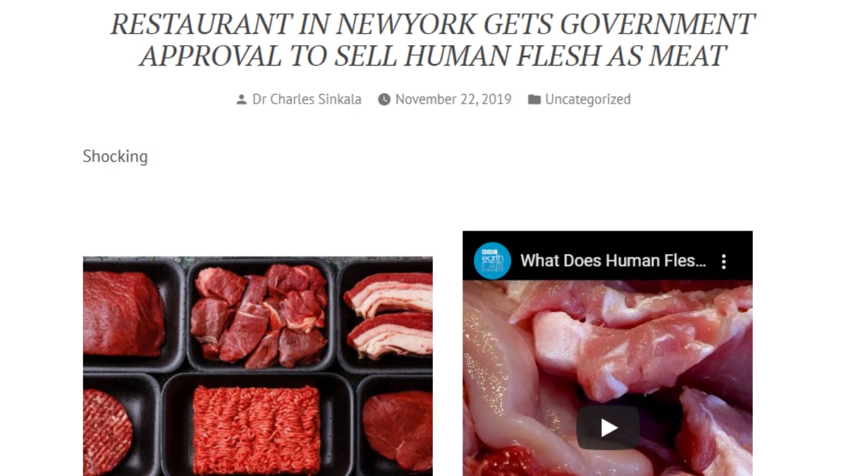 Fact Check Don T Believe This Hoax About A New York Restaurant Serving Human Flesh