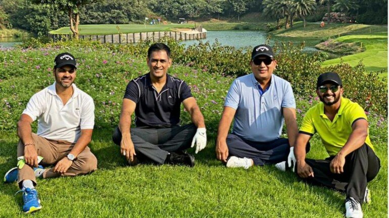 Back to golf: MS Dhoni enjoys morning session with Kedar Jadhav and RP Singh