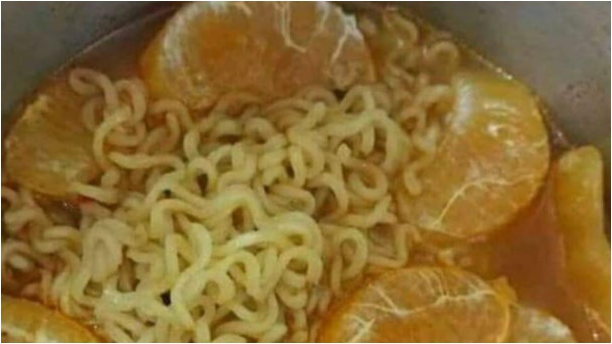 Will you have this dish made of instant noodles and orange? Viral pic makes Internet nauseous 