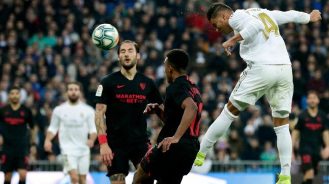 La Liga: Casemiro scores twice as Real Madrid beat Sevilla 2-1