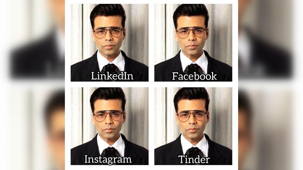 Karan Johar Gives A New Twist To Linkedin Facebook Instagram Tinder Meme Challenge Lifestyle News