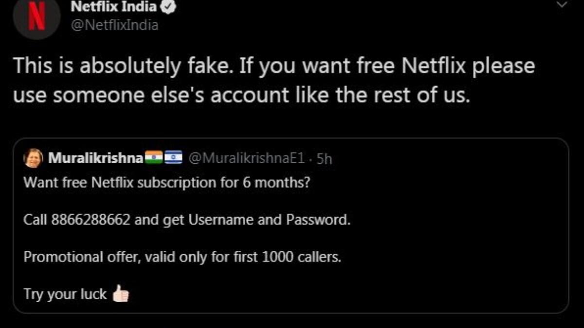 Support Caa Helpline Or Free Subscription Savage Reply From Netflix Wins Twitter Trending News News Support Caa Helpline Or Free Subscription Savage Reply From Netflix Wins Twitter Trending News News