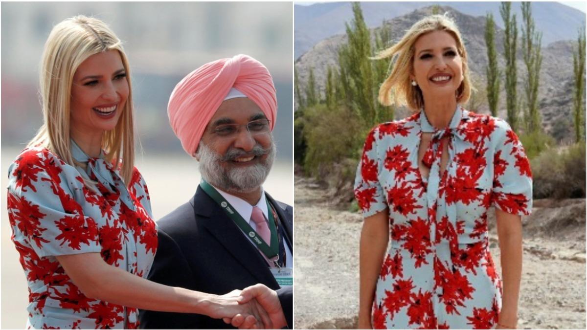 For India Visit Ivanka Trump Repeats Floral Dress Worth Rs 1 7 Lakh She Wore To Argentina In 2019 Lifestyle News