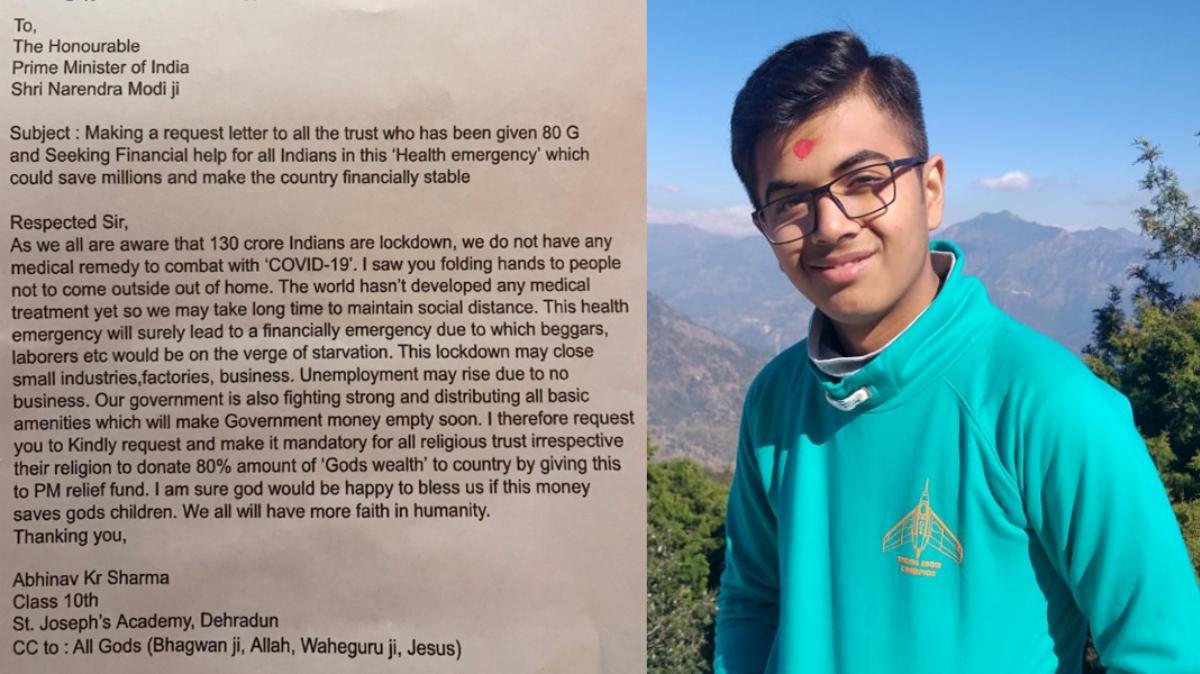 21-year-old asks PM Modi to order all religious trusts to donate 21-year-old asks PM Modi to order all religious trusts to donate