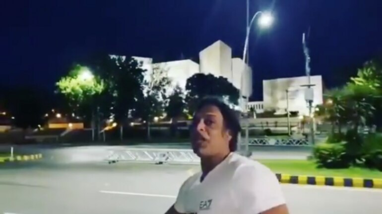 Shoaib Akhtar schooled for cycling during coronavirus lockdown in Islamabad A video-screengrab of Shoaib Akhtar out cycling in Islamabad during coronavirus lockdown