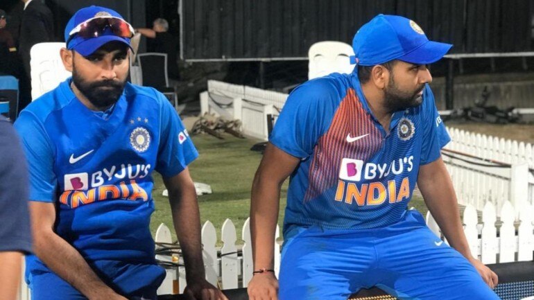 Mohammed Shami and Rohit Sharma. (Twitter Photo)
