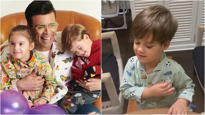 Karan Johar shares a glimpse of puzzle time with twins Roohi and Yash. Watch video