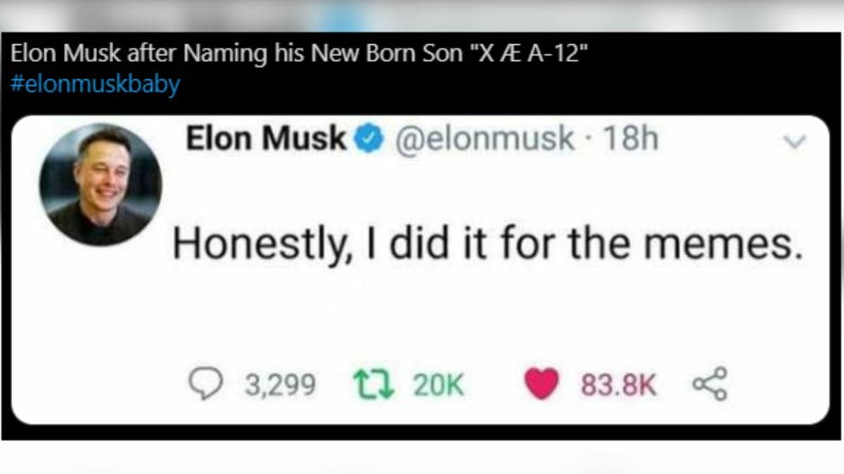 Elon Musk and Grimes name son X Æ A-12. Full story in 50 best jokes and memes online - Trending News News