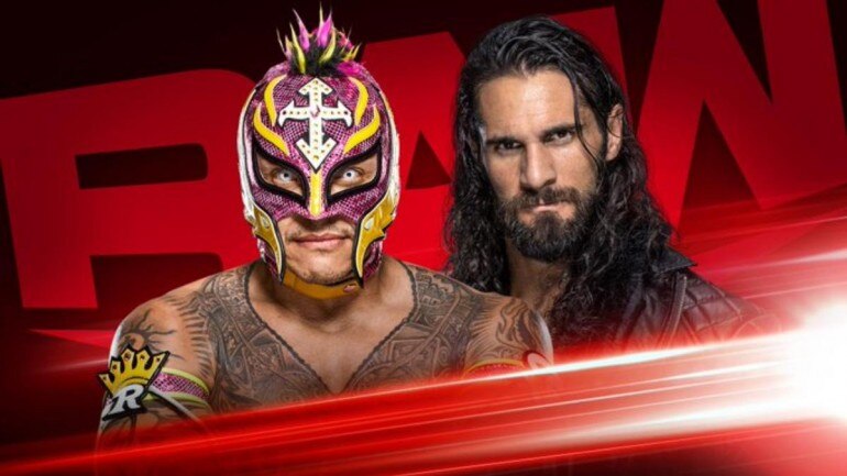 "ऊंचाई =" "/><meta itemprop= सैथ रॉलिंस ने WWE रॉ पर रे मिस्टेरियो के रिटायरमेंट समारोह की मेजबानी की। (@WWE फोटो)