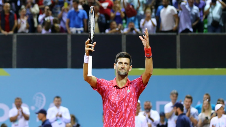Novak Djokovic celebrates after his match against Croatia's Borna Coric (Reuters Photo) Novak Djokovic celebrates after his match against Croatia's Borna Coric (Reuters Photo)
