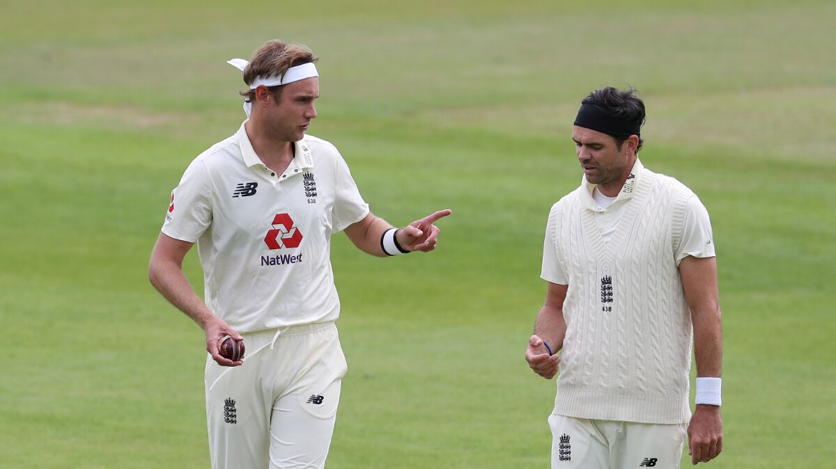 Stuart Broad and James Anderson were at their best as they got rid of the West Indian top order in no time. (Reuters Photo)