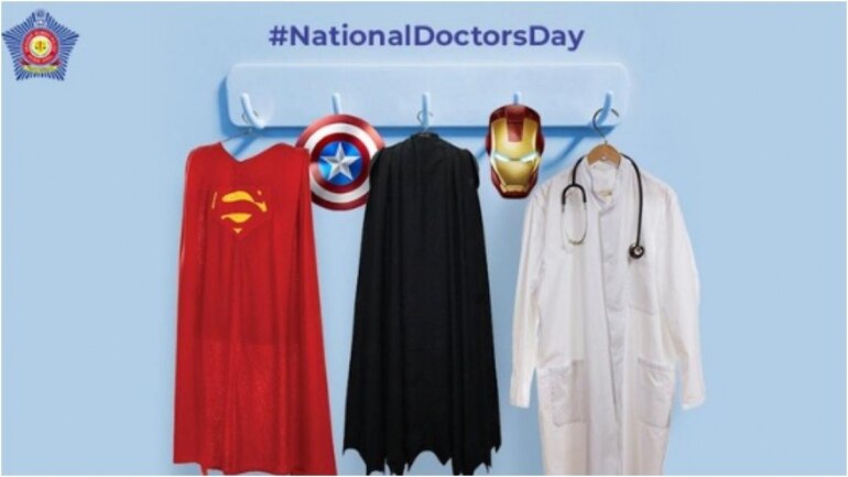 Mumbai Police pays heartfelt tribute on National Doctor's Day. (Photo: Twitter) Mumbai Police pays heartfelt tribute on National Doctor's Day. (Photo: Twitter)