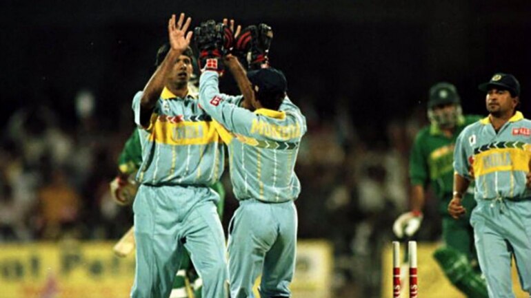 Venkatesh Prasad dismissed Aamir Sohail for 55 in the 1996 World Cup quarter-final (Getty Images)