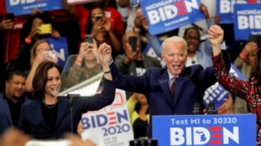 File photo of Joe Biden and Kamala Harris