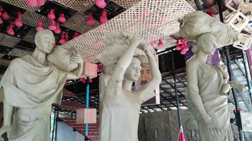 Kolkata: A Durga puja pandal that salutes migrant workers