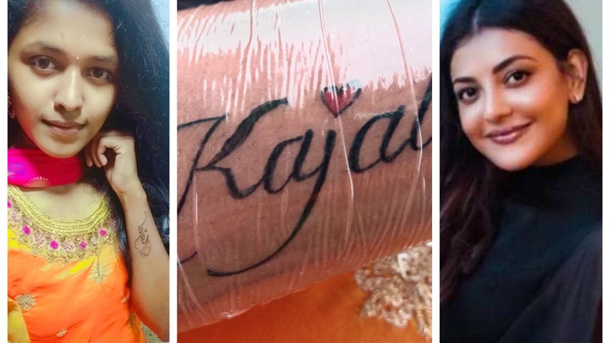 Netizen Gets Kajal Aggarwal S Name Tattooed On Actress S Wedding Day Twitter Is In Awe Movies News