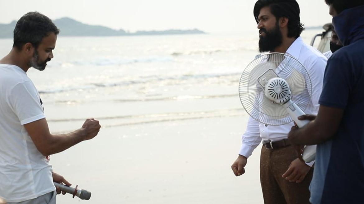 KGF Chapter 2: Yash takes instructions from director Prashanth Neel on set