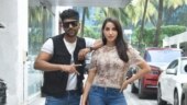 Nora Fatehi and Guru Randhawa thank fans. Photo: Yogen Shah Nora Fatehi and Guru Randhawa thank fans. Photo: Yogen Shah