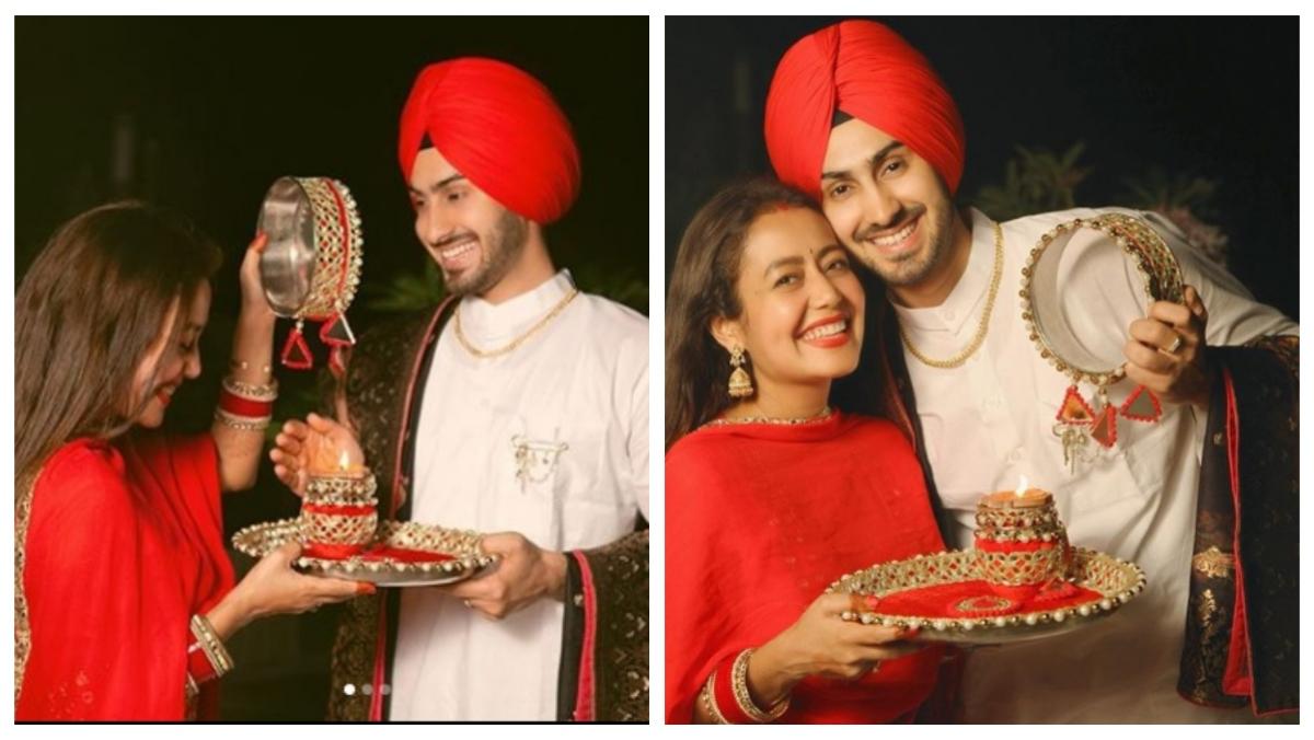 Neha Kakkar celebrates first Karwa Chauth for hubby Rohanpreet Singh