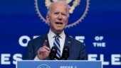 US President-elect Joe Biden speaking at the Queen theater in Wilmington, Delaware on November 10
