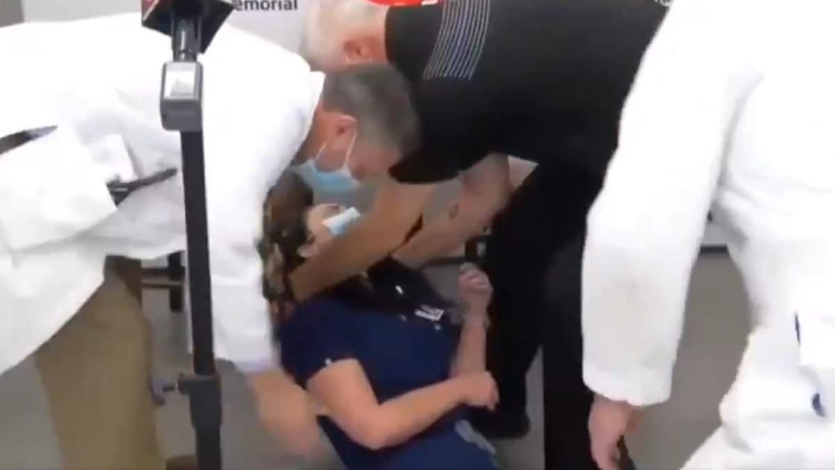 US nurse faints after getting Pfizer coronavirus vaccine shot - Coronavirus Outbreak News