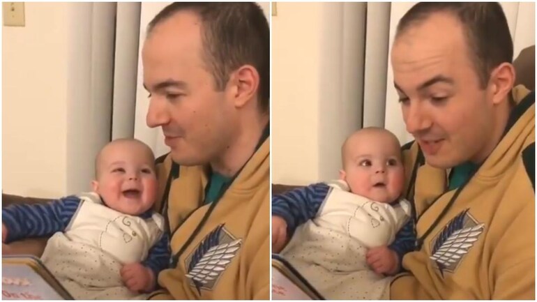 Baby Laughs Adorably As Father Reads To Her In Different Voices Must Watch Viral Video Trending News News Baby Laughs Adorably As Father Reads To Her In Different Voices Must Watch Viral Video Trending News News