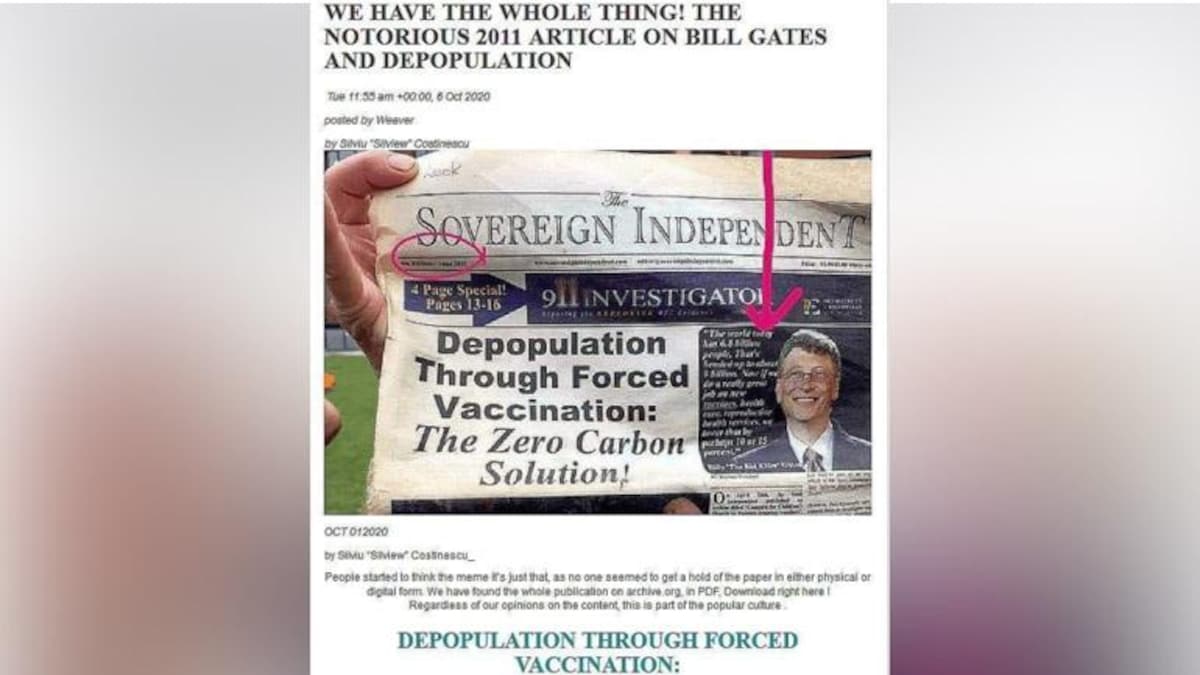 Bill Gates, vaccines and population control make for infectious conspiracy theory - Fact Check News
