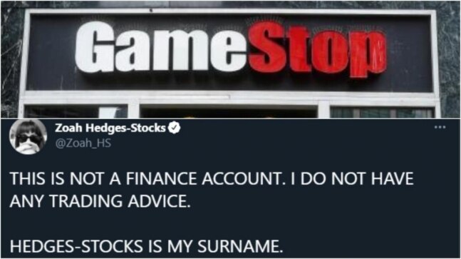 UK journo named Hedges-Stocks flooded with finance ques after GameStop saga. Viral tweet - Vimarsana News