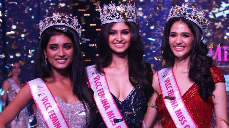 Manya Singh, Manasa Varanasi and Manika Sheokand Photo: Miss India org