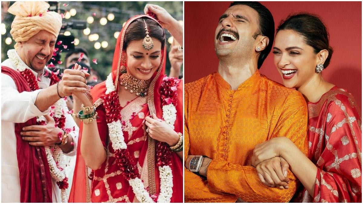 Dia Mirza's Banarasi wedding saree is similar to Deepika ...