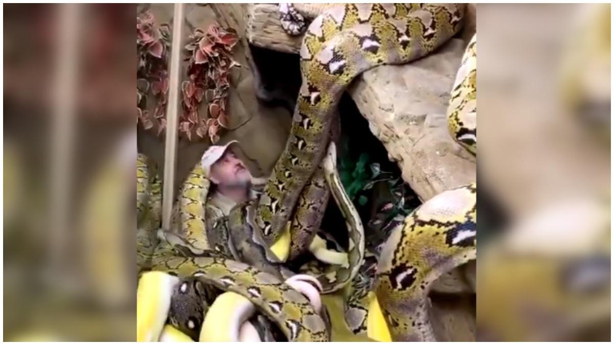 man sits in area surrounded by several