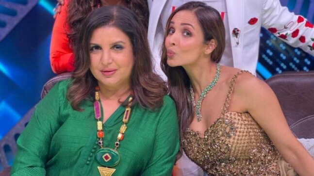 Malaika Arora does Eka Pada Ashtanga Namaskara. Farah Khan reacts with a special request