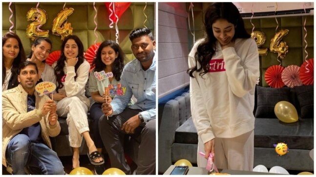 Janhvi Kapoor celebrates 24th birthday on the sets of Good Luck Jerry. See pics