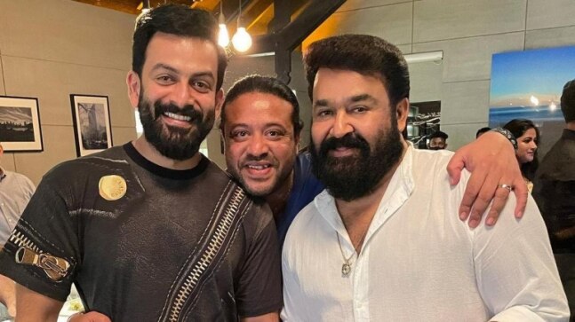 Mohanlal and Prithviraj Sukumaran at Barroz launch afterparty. See pics