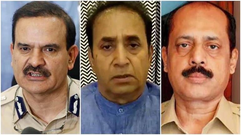 Former Mumbai Police Commissioner Param Bir Singh, Maharashtra Home Minister Anil Deshmukh and suspended Mumbai Police officer Sachin Vaze.