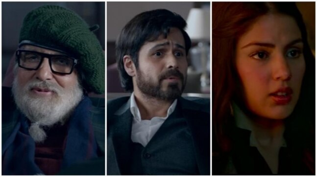 Chehre trailer stars Amitabh and Emraan Hashmi in a scary game. Did you spot Rhea Chakraborty?