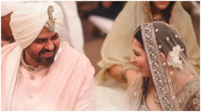 Harman Baweja and Sasha Ramchandani wear regal outfits on wedding day