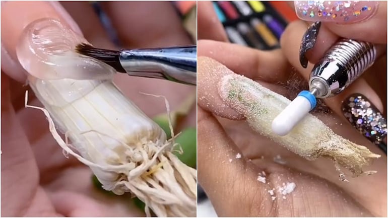 Viral: Woman creates nail art with onion in bizarre viral video Woman creates nail art with onion