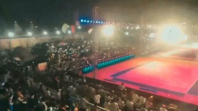 Telangana: Several injured as stand collapses at Kabaddi championship in Suryapet | VIDEO