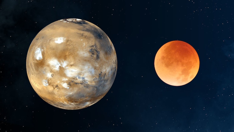 인도의 달 표면에서 드물게 사라진 화성은 토요일 늦게 나타날 예정이다. (이미지 : NASA) 인도의 달 표면에서 드물게 사라진 화성은 토요일 늦게 나타날 예정이다. (이미지 : NASA)
