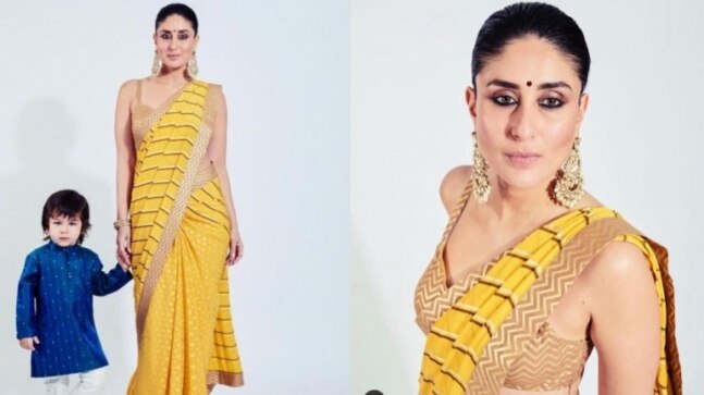 Kareena Kapoor is resplendent in Rs 17k yellow saree in throwback pic with Taimur
