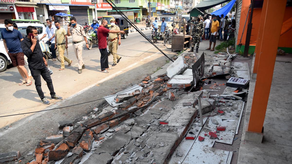 Massive Earthquake In Assam Leaves Buildings Damaged Walls Cracked See Photos India News