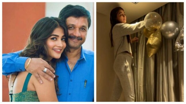 Pooja Hegde celebrates her dad Manjunath's 60th birthday. Viral pics