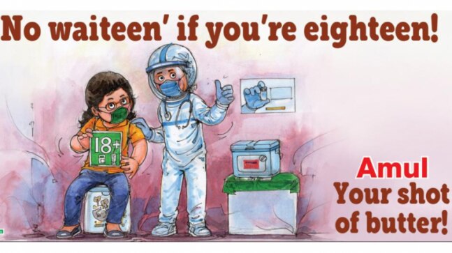 Amul says 18-year-olds have to wait no more for vaccine shot in new doodle. Viral